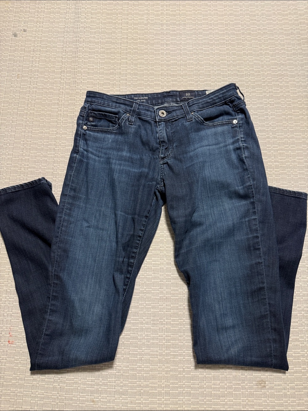 AG Adriano Goldschmied Dark Blue Straight Leg Jeans